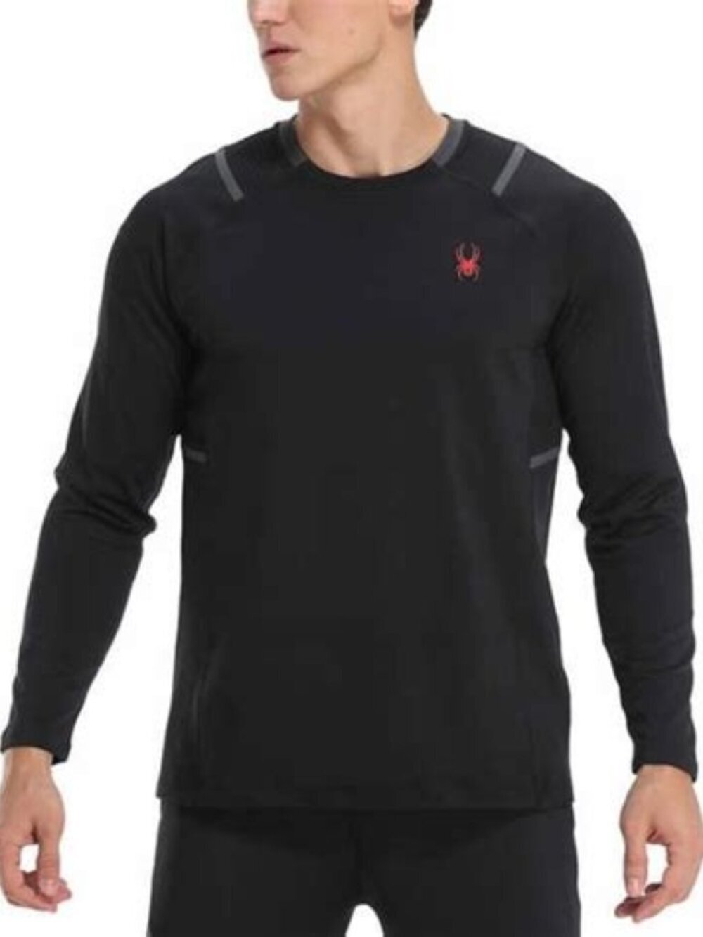 Spyder Proweb Fleece Sweat Shirt Black Performance Long Sleeve Mens Size M